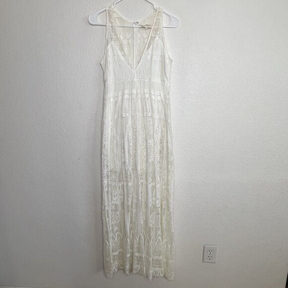 Jen’s Pirate Booty white lace Ile De France maxi dress XS wedding bride a19 - Picture 3 of 9